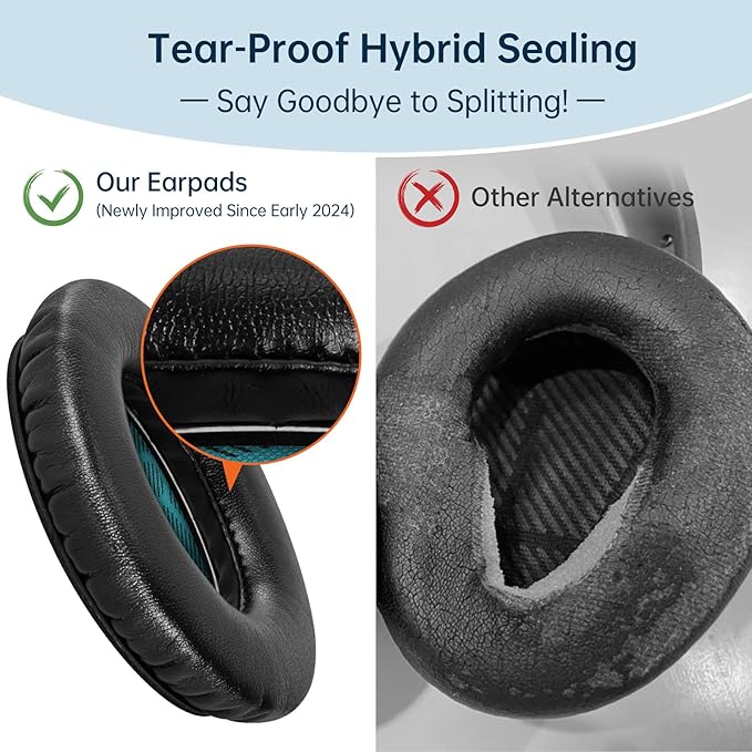 Aurivor Replacement Ear-Pads for Bose QuietComfort QC 35 25 15 2 Headphones - Image 2