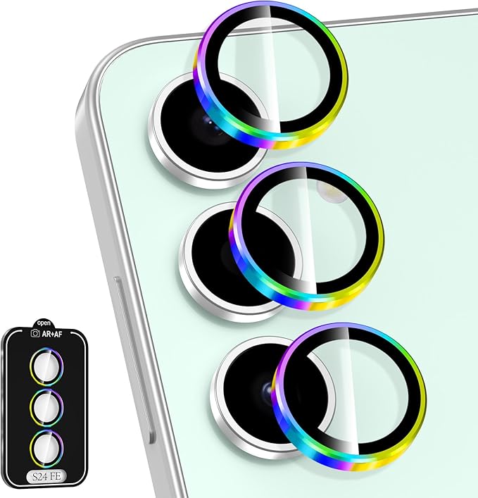 for Samsung Galaxy S24 FE Camera Lens Protector, Individual Metal Ring Tempered by Btscase