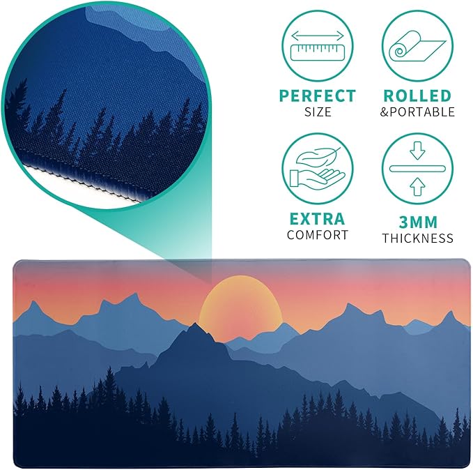 Japanese Mountain Landscape Gaming Mouse Pad Extended Large Mousepad - Image 5