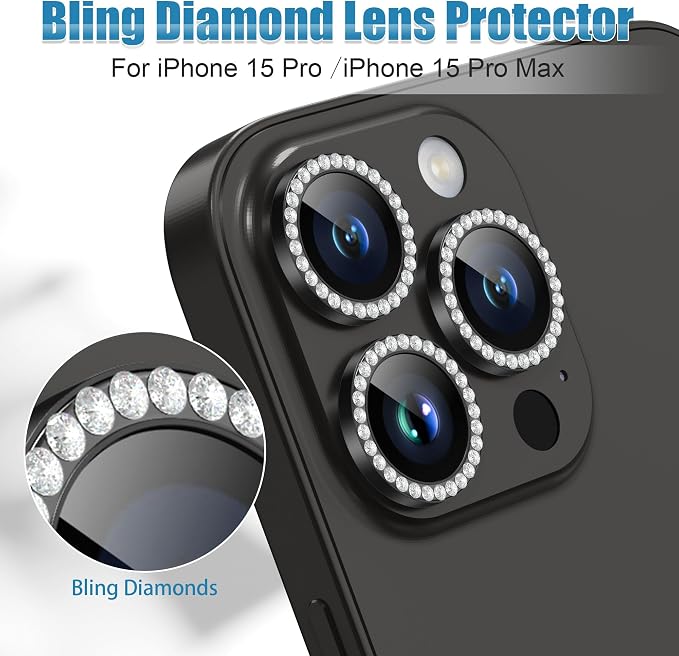 AGVEE 3+3 6 Pack for iPhone 15 Pro 6.1" / 15 Pro Max 6.7" Camera Lens Protector - Image 4