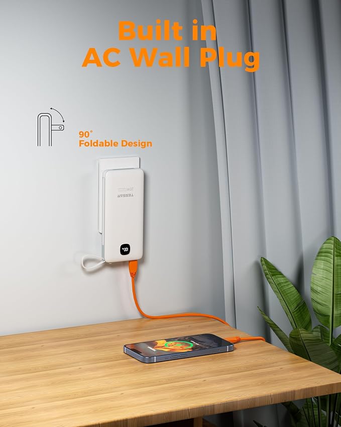 TESSAN Portable Charger with Built in Cables, 10000mAh Power Bank Fast Charging - Image 5