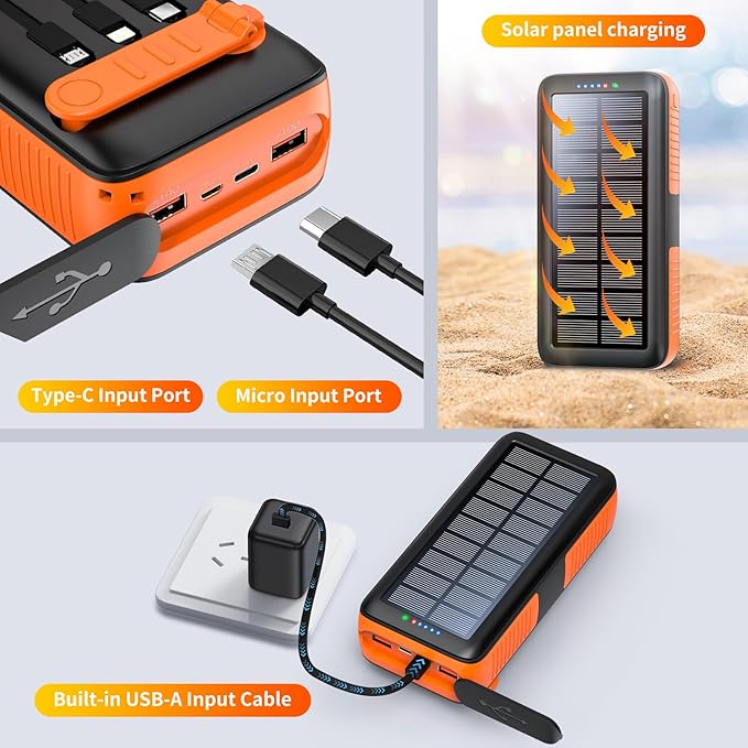 Solar Charger Power Bank 63200mAh, Portable Charger - Image 2