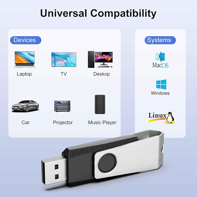 TOPESEL 20PCS 8GB Bulk USB 2.0 Flash Drive Swivel Memory Stick Thumb Drives Pen - Image 5