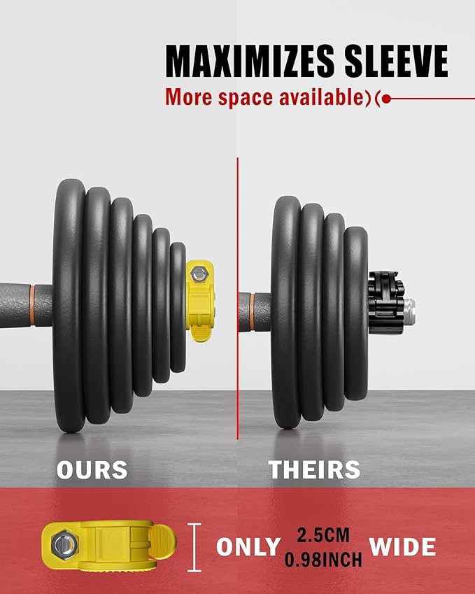 Narrow Barbell Clips 2.5cm Width - Image 4