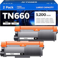 TN660 Black Toner Cartridge 2-Pack Replacement Compatible by JCTONER