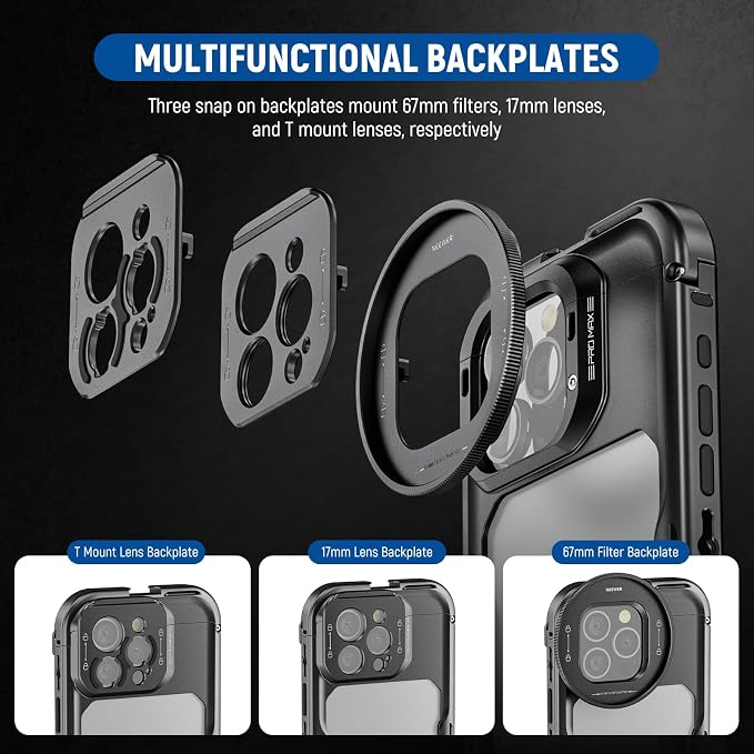 NEEWER 16 Pro Max Cage with Two Quick Release Side Handles, Phone Video Rig Kit - Image 3