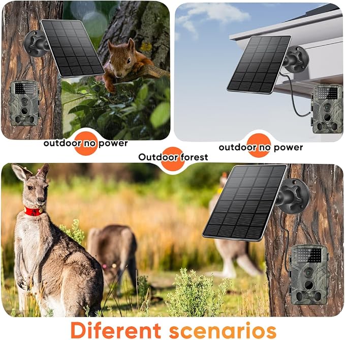 Solar Panel for Trail Camera, 6W Solar Kit Build-in 5000mAh Rechargeable Battery - Image 6