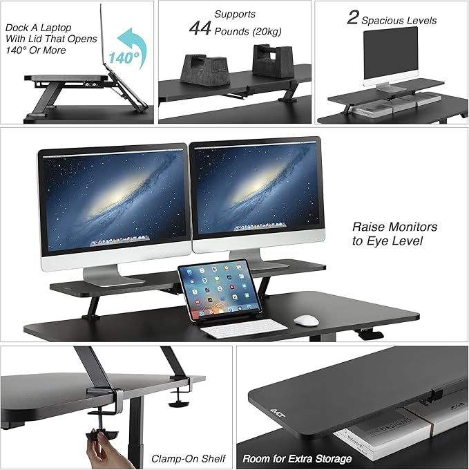AVLT Clamp Desk Shelf Dual 32" Monitor Riser - Image 3