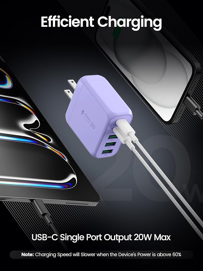 USB C Charger Block, EIZLXQ Type C Charger Fast Charging, 50W 5-Port USB Wall - Image 4