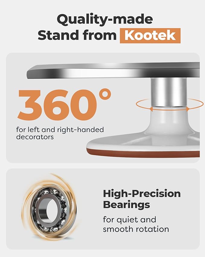 Kootek Aluminium Alloy Revolving Cake Stand 12 Inch Rotating Cake Turntable - Image 2