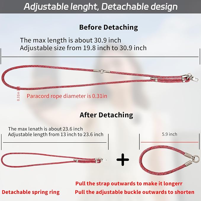 3-in-1 Adjustable Phone Lanyard Crossbody Cell Phone Neck Strap Universal - Image 2