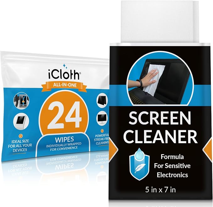 Screen Cleaner Wipes by iCloth – Individually Wrapped – Travel Size – by iCloth