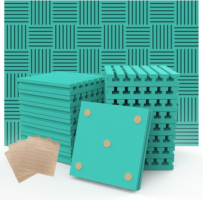 Sound Proof Foam Panels for Walls，1" X 12" X 12" Acoustic Foam Panels by HEROADNCKFOAM