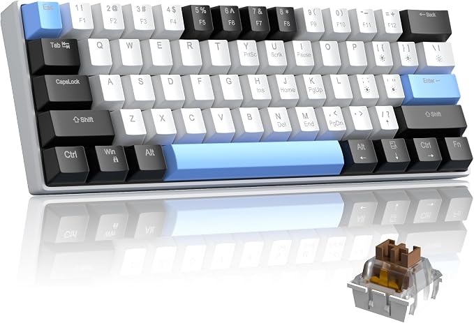 60% Mechanical Gaming Keyboard, Mixed Color Keycaps Gaming Keyboard by Camiysn