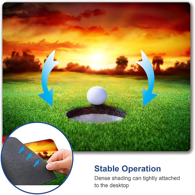 Mouse Pad, Ball in Hole Golf Mouse Pad Rectangle Custom Designs, Waterproof - Image 6