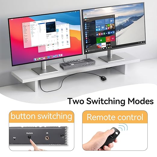 8K KVM Switch 2 Monitors 2 Computers Displayport, DP+DP 4K@144Hz USB3.0 Dual - Image 8