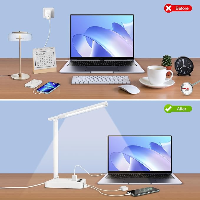 Desk Lamp with 4-Port Charging Station, 5 Color Modes & Adjustable Brightness - Image 4