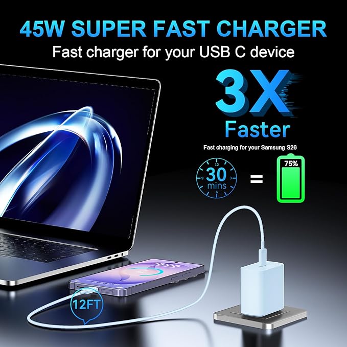 45W USB C Super Fast Charger Type C Charger Fast Charging Android Phone Charger - Image 6