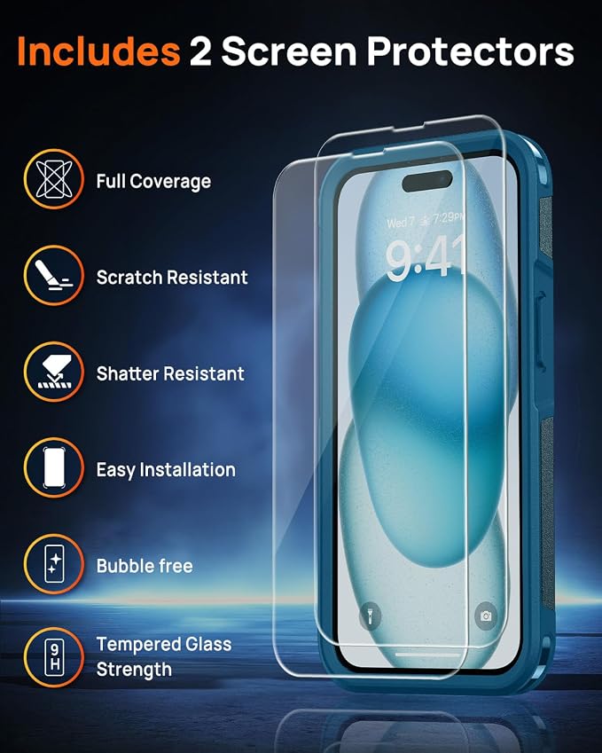Lanhiem for iPhone 15 Case Magnetic, Heavy Duty Tough Rugged Phone Cover for - Image 2