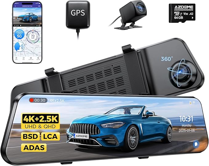 AZDOME PG17 Max 4K+2.5K Mirror Dash Cam by AZDOME