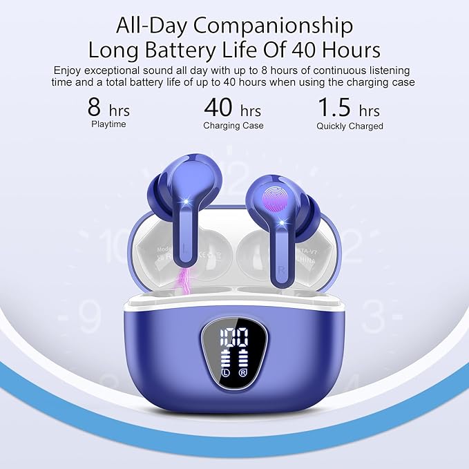 Wireless Earbuds, IP7 Waterproof in Ear Earphones, LED Display Ear buds - Image 4