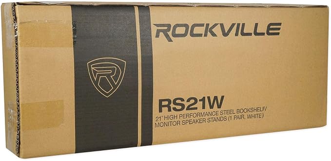 Rockville RS21W 21 inch Steel Bookshelf Speaker Stands, 60 lbs Capacity - Image 8