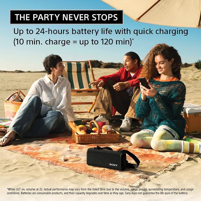 Sony ULT Field 3 Wireless Portable Bluetooth Speaker, IP67 Waterproof, and - Image 6