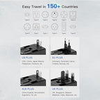 Universal Travel Adapter with USB C, International Power Plug Adapter All in - Image 3