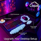 Cloud Wrist Rest for Computer Keyboard, 4-in-1 Memory Foam Leather Cloud - Image 2