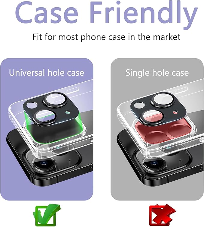 2 Pack Camera Lens Protector for iPhone 14 / iPhone 14 Plus, AR Tempered Glass - Image 4