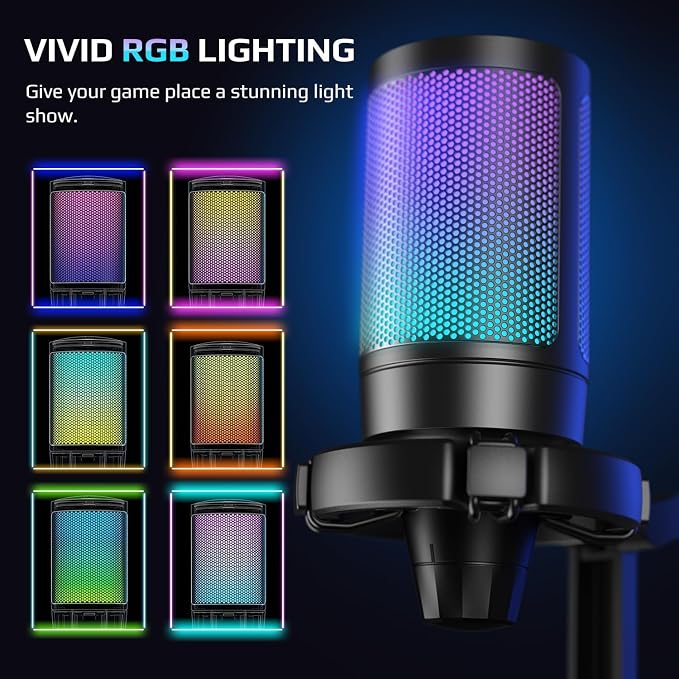 Fifine USB Microphone for PC Gaming, Computer Desktop Streaming Microphone - Image 2