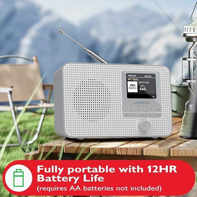 LEMEGA IR1 Portable WiFi Internet Radio, FM Digital Radio, Dual Alarms Clock - Image 4