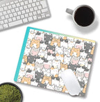 Kawaii Mouse Pad, Cute Cats Mouse Mat, Square Waterproof Non-Slip Rubber Base - Image 4
