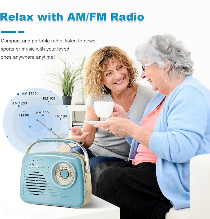 Portable Am Fm Radios, Radio Bluetooth Support Battery Operated and Plug in Wall - Image 3