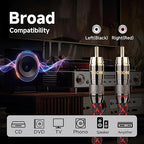 TODN RCA Cables for Audiophile 3ft HiFi Stereo Shielded RCA to RCA Audio Cable - Image 7