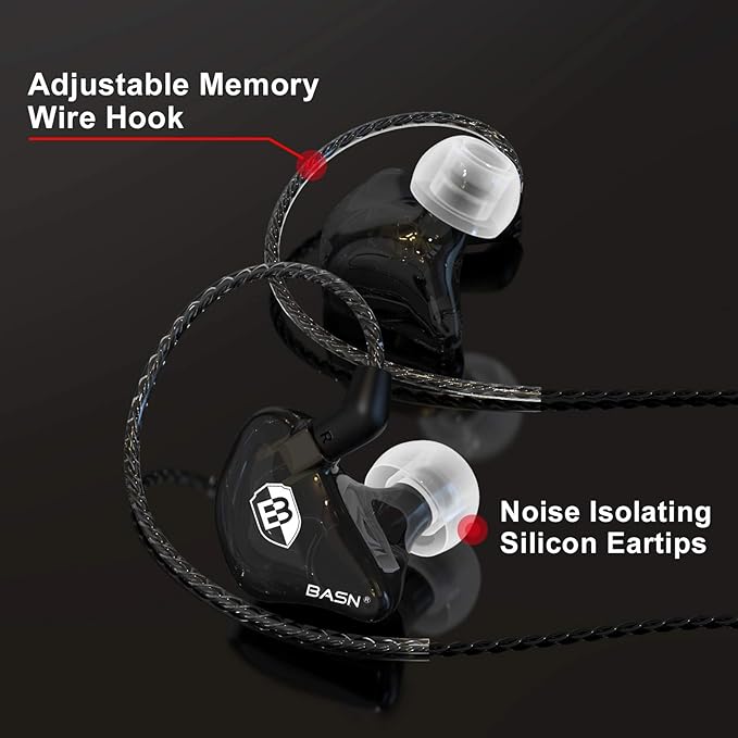 BASN Bsinger PRO in-Ear Monitors Hybrid Dynamic Dual Drivers Two Detachable - Image 2
