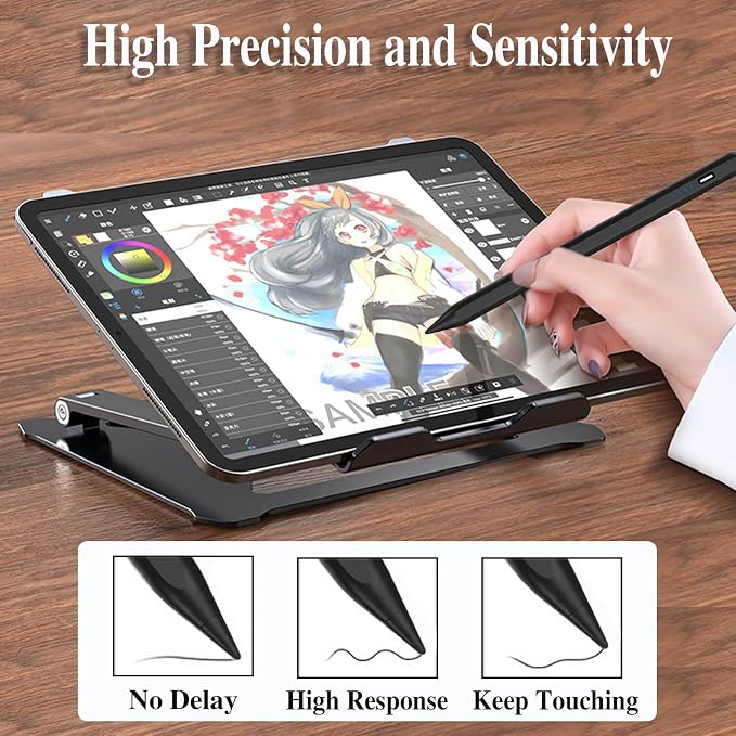 Active Stylus Pens for Touch Screens Rechargeable Tablet Pen POM Tip Magnetic - Image 6