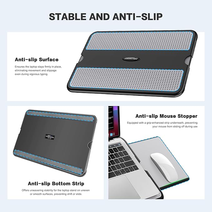 AboveTEK Portable Laptop Lap Desk w/Retractable Left/Right Mouse Pad Tray - Image 7