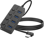 90 Degree USB Hub Splitter YACSEJAO USB 2.0 Data Hub by YACSEJAO