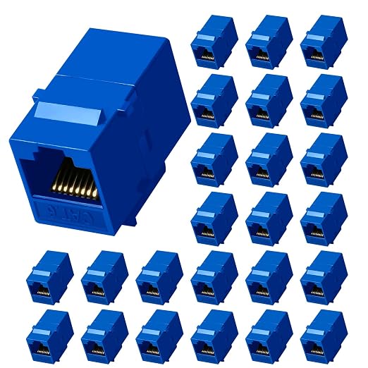 Cat6 RJ45 Keystone Coupler 25-Pack, Ethernet Coupler Female to Female, Ethernet by Unknown