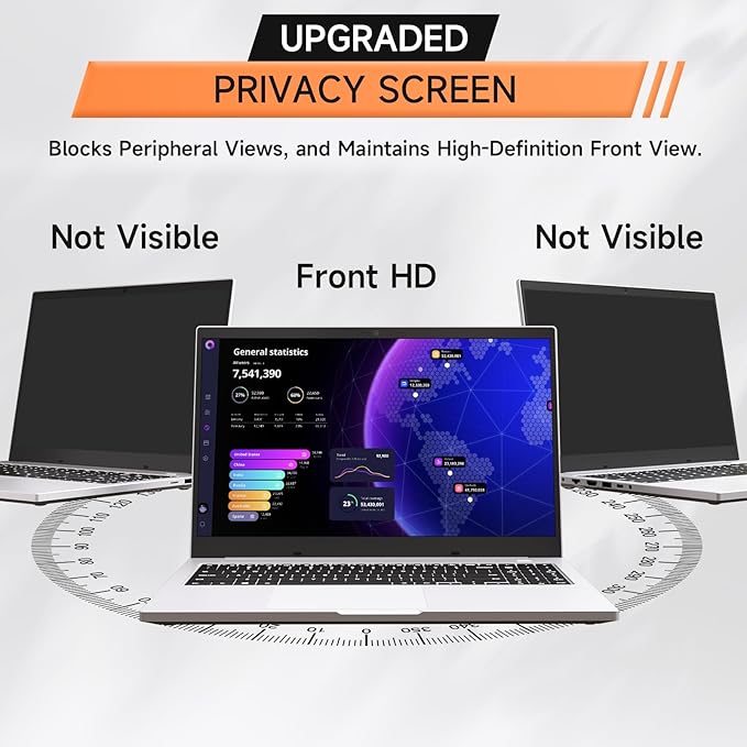 Nano Laptop Privacy Screen 13.3 Inch 16:10, No Glue Computer Monitor Privacy - Image 2