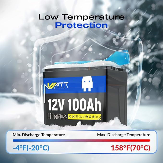 2-Pack 12V 100Ah LiFePO4 Battery BCI Group 24-15000 Cycles, Built-in 100A BMS - Image 3