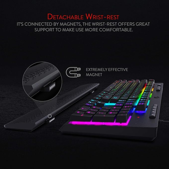 Redragon K512 Shiva RGB Backlit Membrane Gaming Keyboard - Image 4
