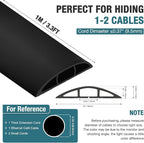Floor Cord Cover, Cable Protector, 0.63W x 0.31H inches, Wire Cover - Image 5