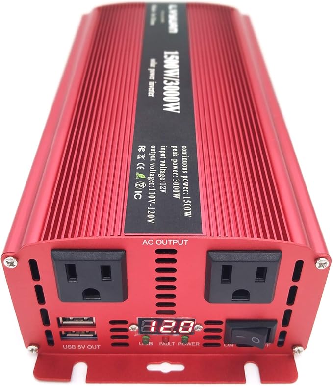 Yinleader 1500 Watts Car Power Inverter 12V to 110V, DC to AC Converter Dual AC - Image 8