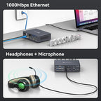 TJCXELE Displaylink Docking Station 4K@60Hz 3 Monitors USB C Dock - Image 8