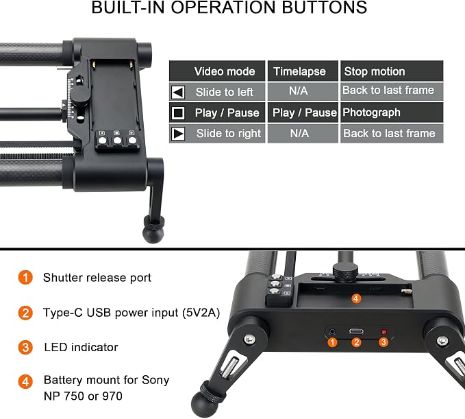 Konova New G1 Wireless Motorized Integrated Carbon Slider - Image 7