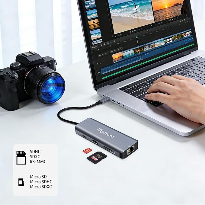 USB C Docking Station 8 in 1 USB C to hdmi Adapter 4K30Hz 1Gbps Ethernet Hub - Image 5