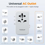 TESSAN Universal Travel Adapter PD 35W GaN, International Power Adapter Built - Image 6
