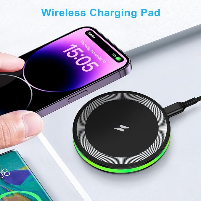 Wireless Charger Fast Charging Pad Android Charging Station Wireless Phone - Image 2